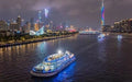Guangzhou Pearl River private night cruise - illuminated city skyline and bridges
